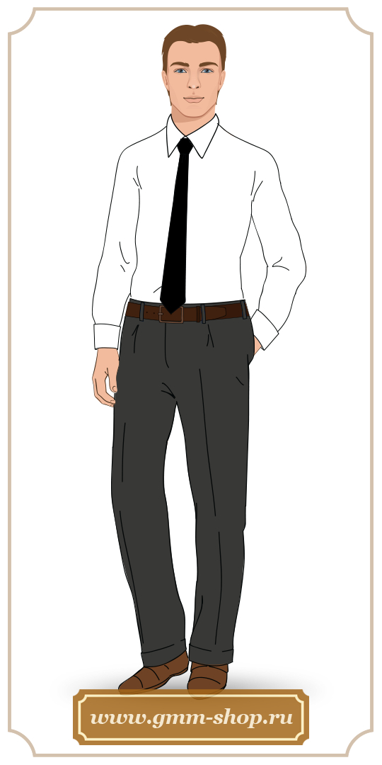 Белая мужская рубашка и черный галстук
